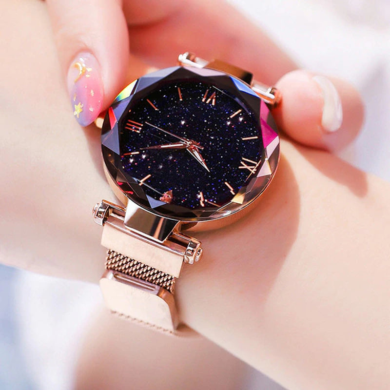 Reloj Mujer Luxury Starry Sky Women Watches Magnetic Mesh Belt Band Watch Women'S Fashion Dress Wristwatch Zegarek Damski