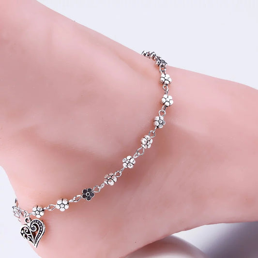 Anklet for Women Girls Silver Bead Chain Ankle Bracelet Barefoot Sandal Beach Foot Anklets